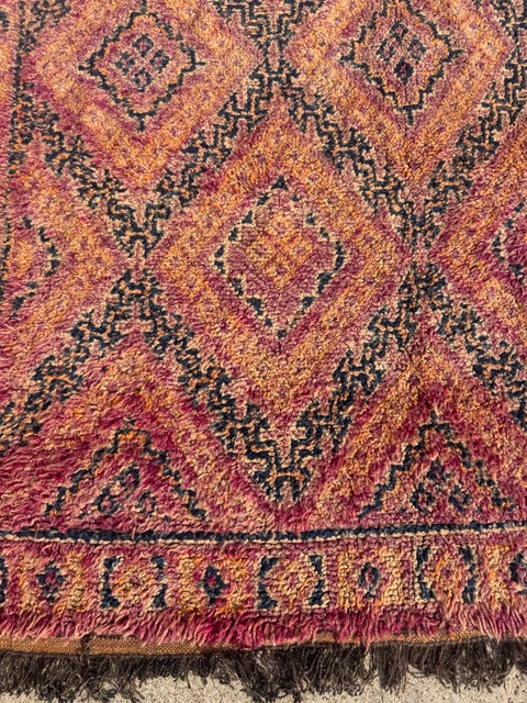 Vintage Moroccan Rug  64" w x 107" l