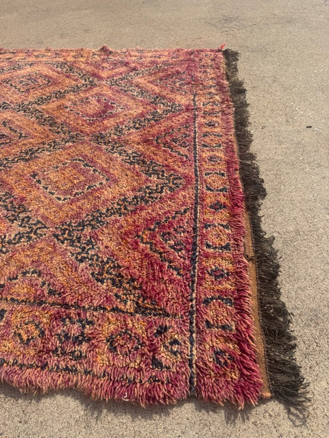 Vintage Moroccan Rug  64" w x 107" l
