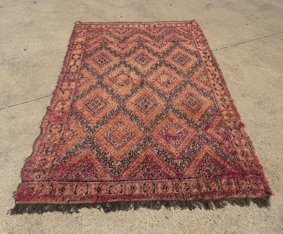 Vintage Moroccan Rug  64" w x 107" l