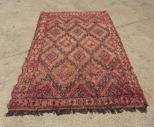 Vintage Moroccan Rug  64" w x 107" l