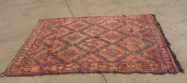 Vintage Moroccan Rug  64" w x 107" l