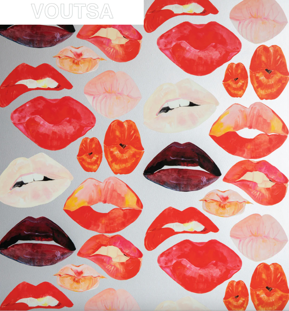 Voutsa Lips - Silver Wallpaper